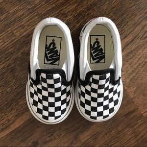 checkered vans slip ons size 4.5 baby